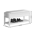 Banco de almacenamiento gris y espresso con estante para zapatos, 1 persona