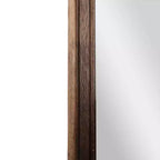 Espejo de pared rectangular rústico marrón/envejecido, marco de madera, 24" An. x 36" Al.