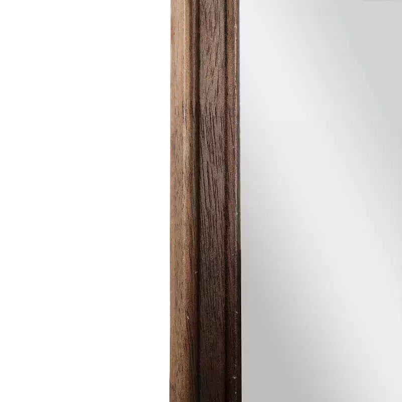 Espejo de pared rectangular rústico marrón/envejecido, marco de madera, 24" An. x 36" Al.