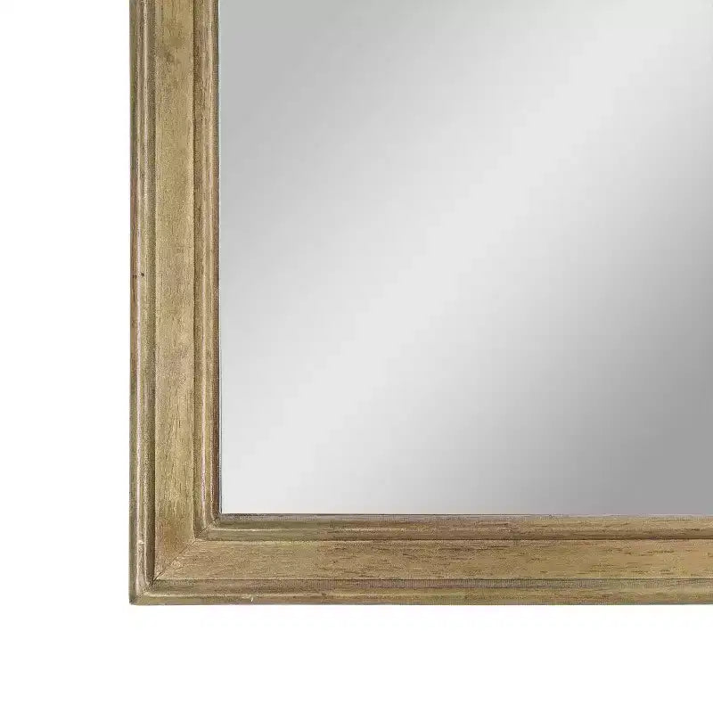 Espejo de pared rectangular rústico marrón/envejecido, marco de madera, 24" An. x 36" Al.