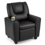 Sillón reclinable para niños con portavasos – Beige / Negro / Marrón / Rosa, estilo reclinación hacia atrás, 1 asiento