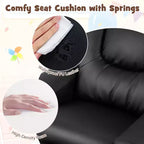 Sillón reclinable para niños con portavasos – Beige / Negro / Marrón / Rosa, estilo reclinación hacia atrás, 1 asiento