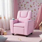 Sillón reclinable para niños con portavasos – Beige / Negro / Marrón / Rosa, estilo reclinación hacia atrás, 1 asiento
