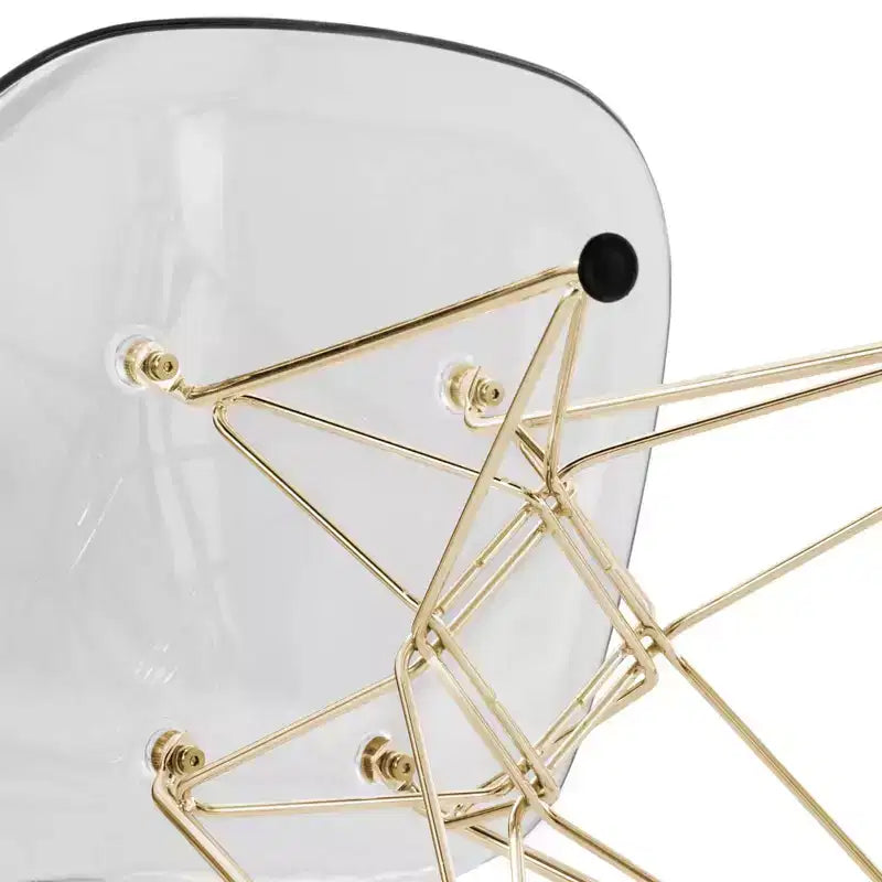 Juego de comedor redondo de 5 piezas transparente, estilo pedestal, capacidad para 4 personas
