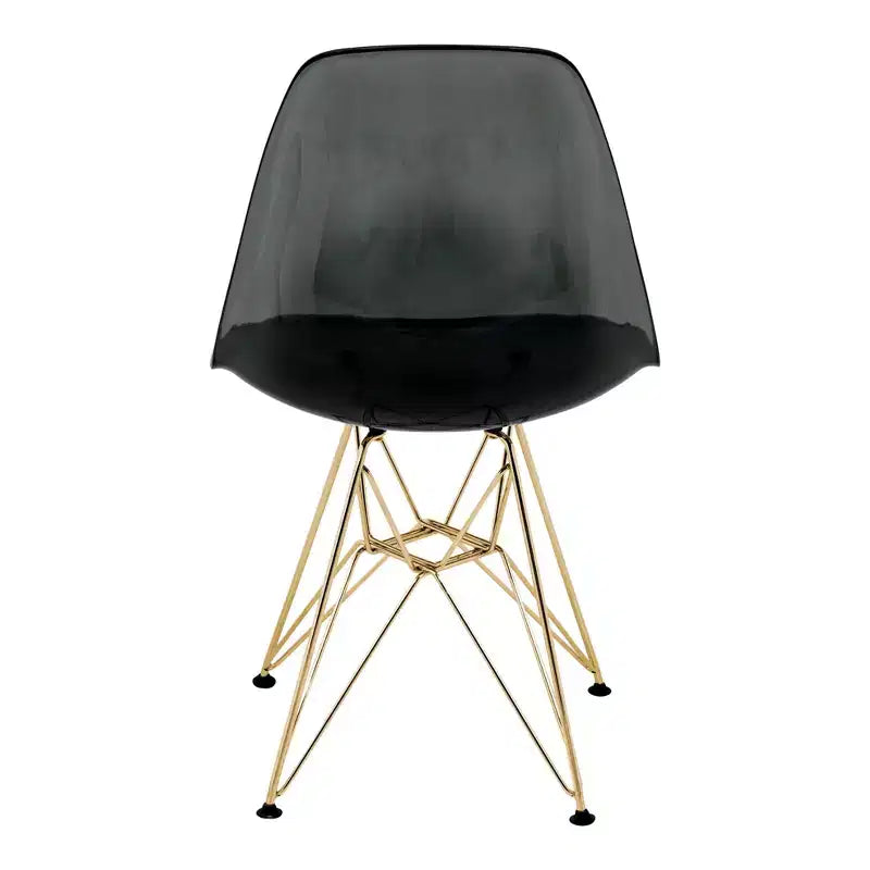 Juego de comedor redondo de 5 piezas transparente, estilo pedestal, capacidad para 4 personas