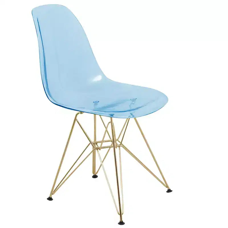 Juego de comedor redondo de 5 piezas transparente, estilo pedestal, capacidad para 4 personas