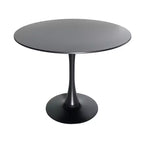 Juego de comedor redondo de 5 piezas transparente, estilo pedestal, capacidad para 4 personas
