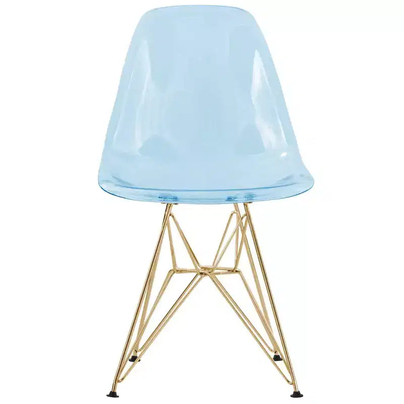 Juego de comedor redondo de 5 piezas transparente, estilo pedestal, capacidad para 4 personas