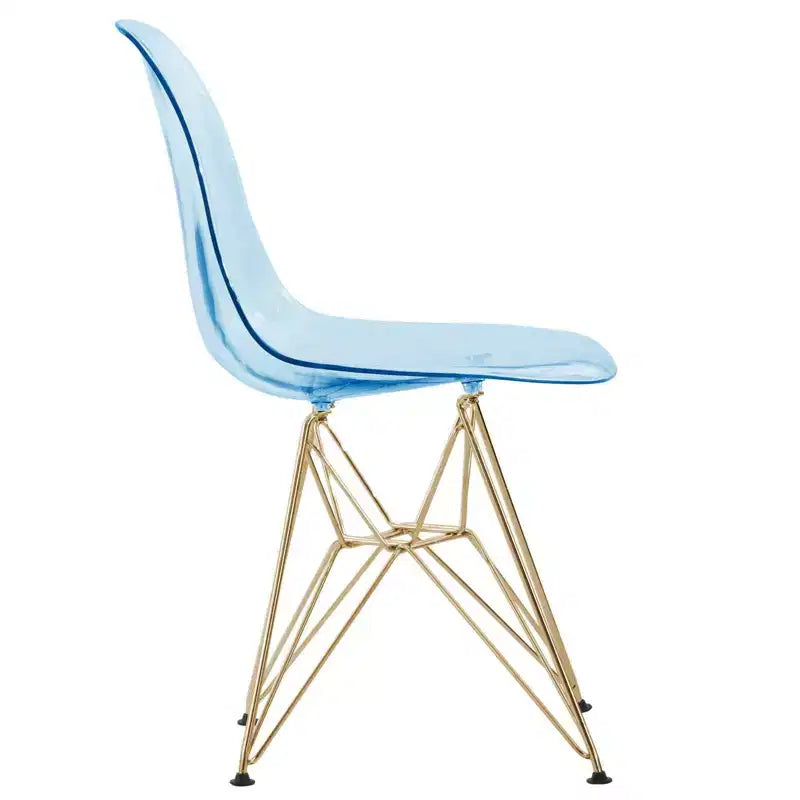 Juego de comedor redondo de 5 piezas transparente, estilo pedestal, capacidad para 4 personas