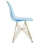 Juego de comedor redondo de 5 piezas transparente, estilo pedestal, capacidad para 4 personas