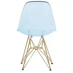 Juego de comedor redondo de 5 piezas transparente, estilo pedestal, capacidad para 4 personas
