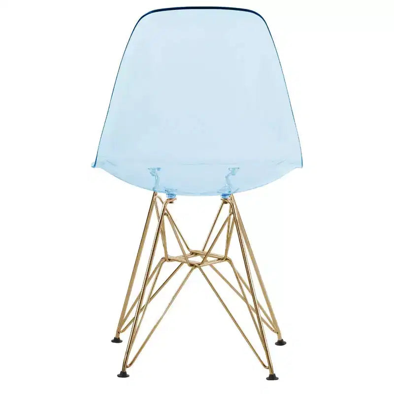 Juego de comedor redondo de 5 piezas transparente, estilo pedestal, capacidad para 4 personas