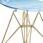 Juego de comedor redondo de 5 piezas transparente, estilo pedestal, capacidad para 4 personas