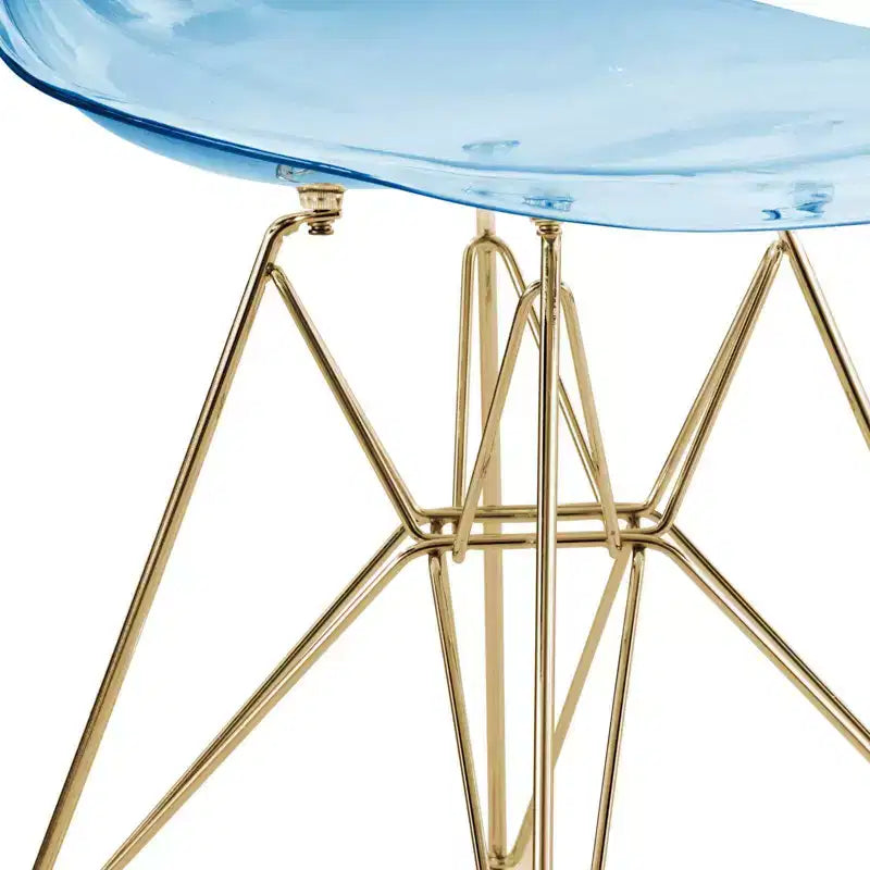 Juego de comedor redondo de 5 piezas transparente, estilo pedestal, capacidad para 4 personas