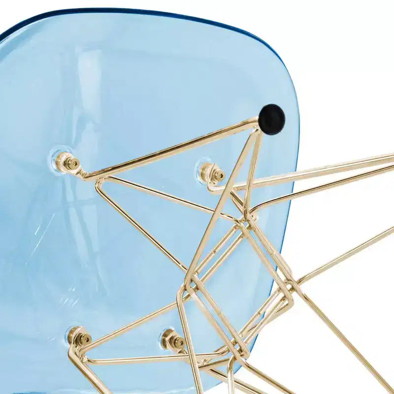 Juego de comedor redondo de 5 piezas transparente, estilo pedestal, capacidad para 4 personas