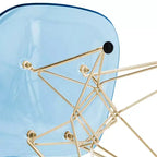 Juego de comedor redondo de 5 piezas transparente, estilo pedestal, capacidad para 4 personas