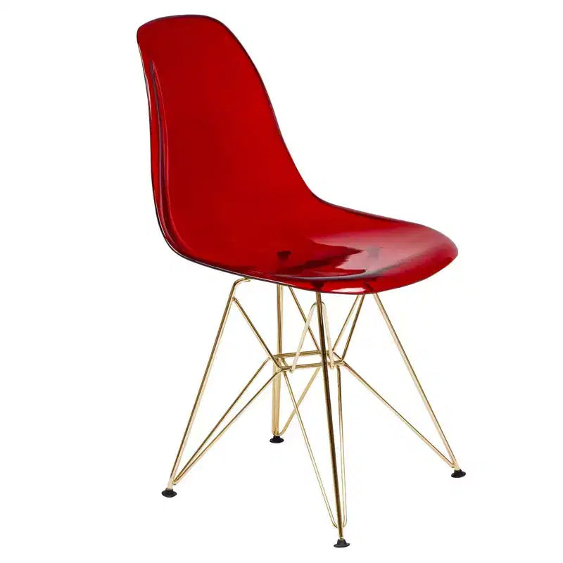Juego de comedor redondo de 5 piezas transparente, estilo pedestal, capacidad para 4 personas
