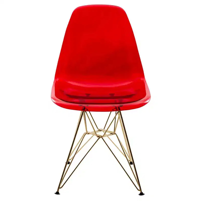 Juego de comedor redondo de 5 piezas transparente, estilo pedestal, capacidad para 4 personas