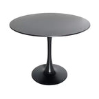 Juego de comedor redondo de 5 piezas transparente, estilo pedestal, capacidad para 4 personas