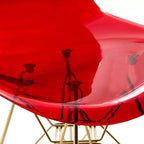 Juego de comedor redondo de 5 piezas transparente, estilo pedestal, capacidad para 4 personas