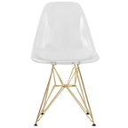 Juego de comedor redondo de 5 piezas transparente, estilo pedestal, capacidad para 4 personas