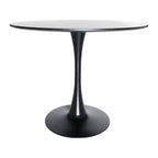 Juego de comedor redondo de 5 piezas transparente, estilo pedestal, capacidad para 4 personas