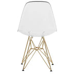Juego de comedor redondo de 5 piezas transparente, estilo pedestal, capacidad para 4 personas