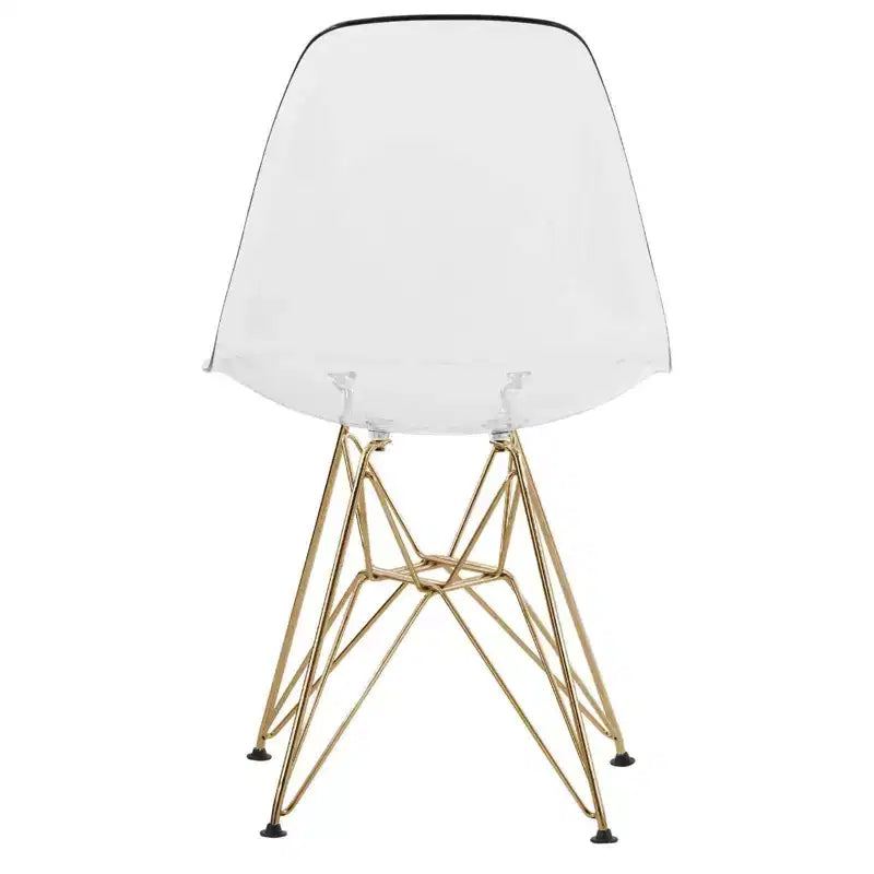 Juego de comedor redondo de 5 piezas transparente, estilo pedestal, capacidad para 4 personas