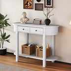 Elegant Retro Console Table with Curved Design and Smooth Glaze for Entryways, Living Rooms and Hallways - ModernLuxe