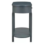 Mesa consola ovalada marrón con cajón y estante abierto, montaje por 1 persona, 101.6 cm de ancho