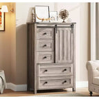 WhizMax Dresser for Bedroom with 5 Drawers, 48 White Tall Chest of Drawers, Wooden Closet Dresser for Living Room, Hallway, Entryway