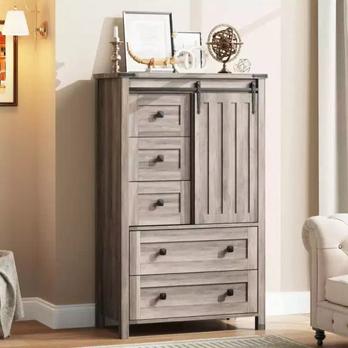 WhizMax Dresser for Bedroom with 5 Drawers, 48 White Tall Chest of Drawers, Wooden Closet Dresser for Living Room, Hallway, Entryway