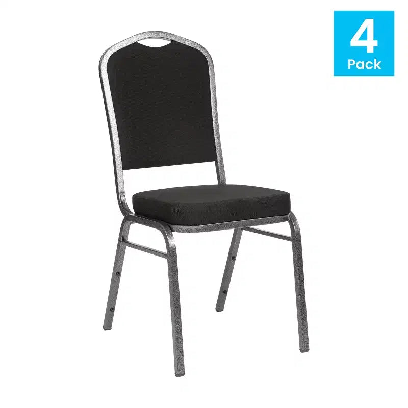 Silla de banquete apilable Black Crown, juego de 4