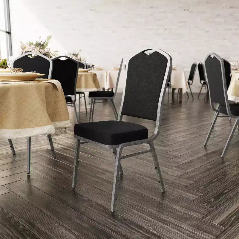 Silla de banquete apilable Black Crown, juego de 4