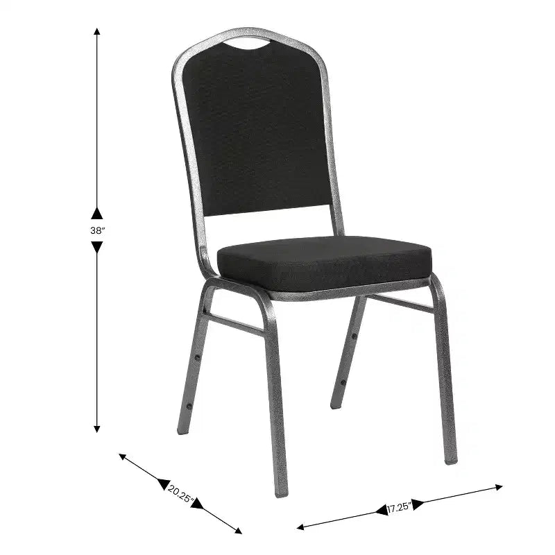 Silla de banquete apilable Black Crown, juego de 4