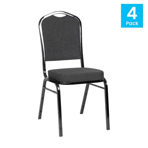 Silla de banquete apilable Black Crown, juego de 4