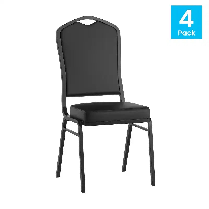Silla de banquete apilable Black Crown, juego de 4