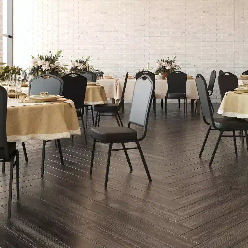 Silla de banquete apilable Black Crown, juego de 4