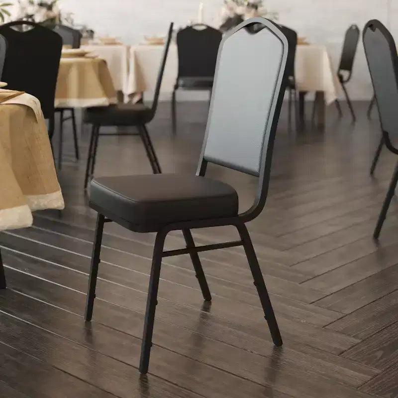Silla de banquete apilable Black Crown, juego de 4