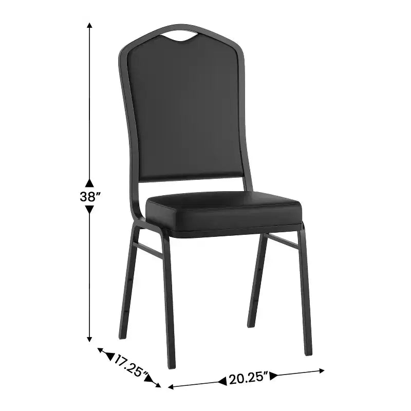 Silla de banquete apilable Black Crown, juego de 4
