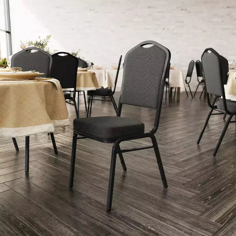 Silla de banquete apilable Black Crown, juego de 4