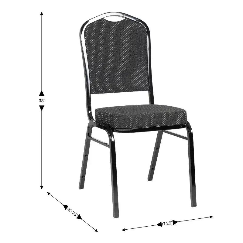 Silla de banquete apilable Black Crown, juego de 4