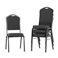 Silla de banquete apilable Black Crown, juego de 4