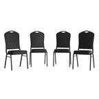 Silla de banquete apilable Black Crown, juego de 4