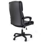 Sillón de oficina alto de piel sintética con altura ajustable, negro, 1 persona