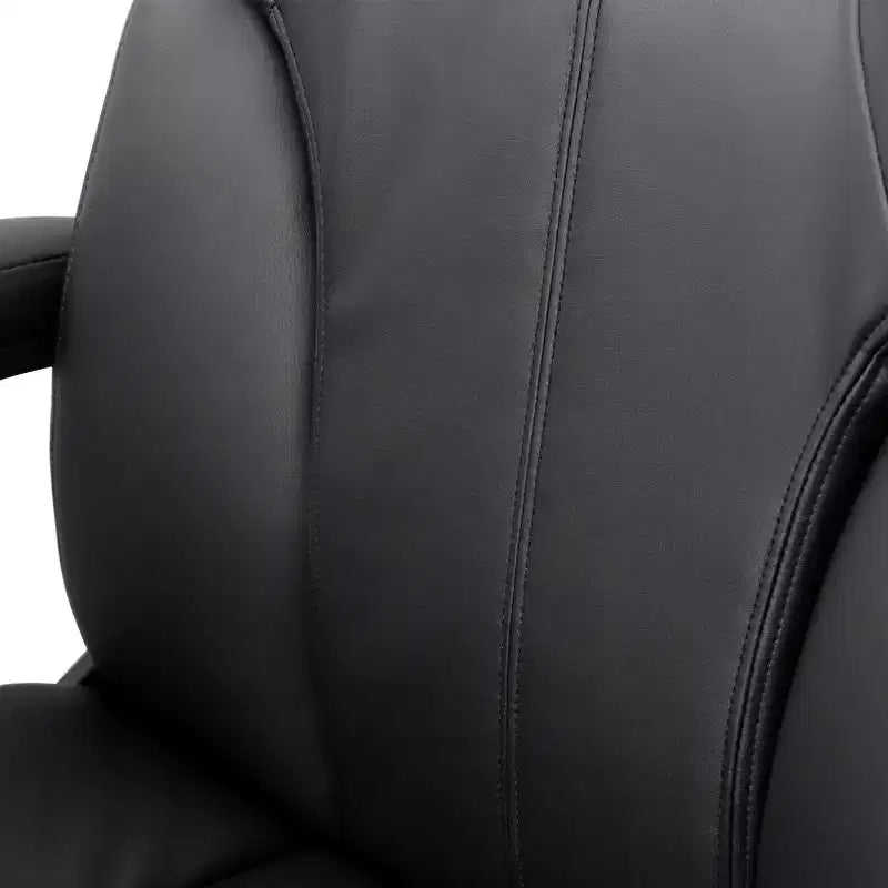 Sillón de oficina alto de piel sintética con altura ajustable, negro, 1 persona