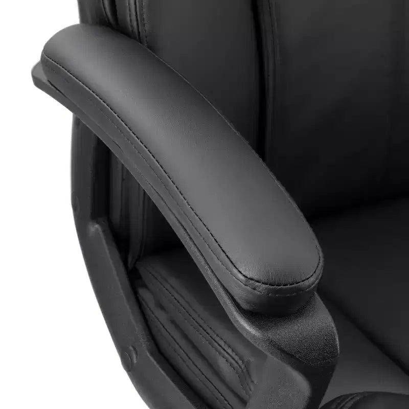 Sillón de oficina alto de piel sintética con altura ajustable, negro, 1 persona
