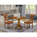 HomeStock Dropleaf Kitchen Table Set Round Style 42x42 Inch