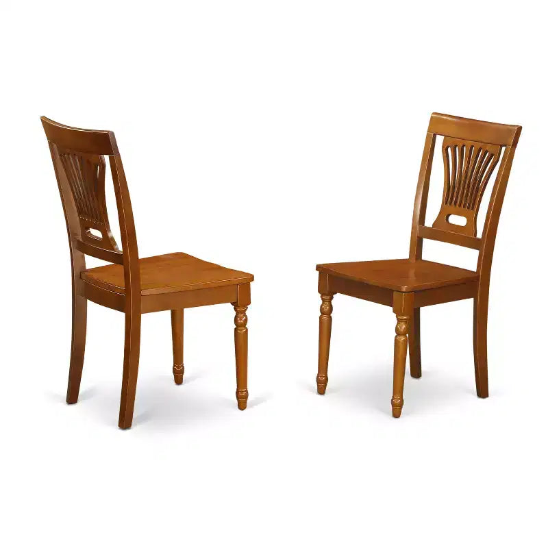 Juego de mesa de comedor redonda con alas abatibles y 2 sillas, marrón cuero, para 2 personas