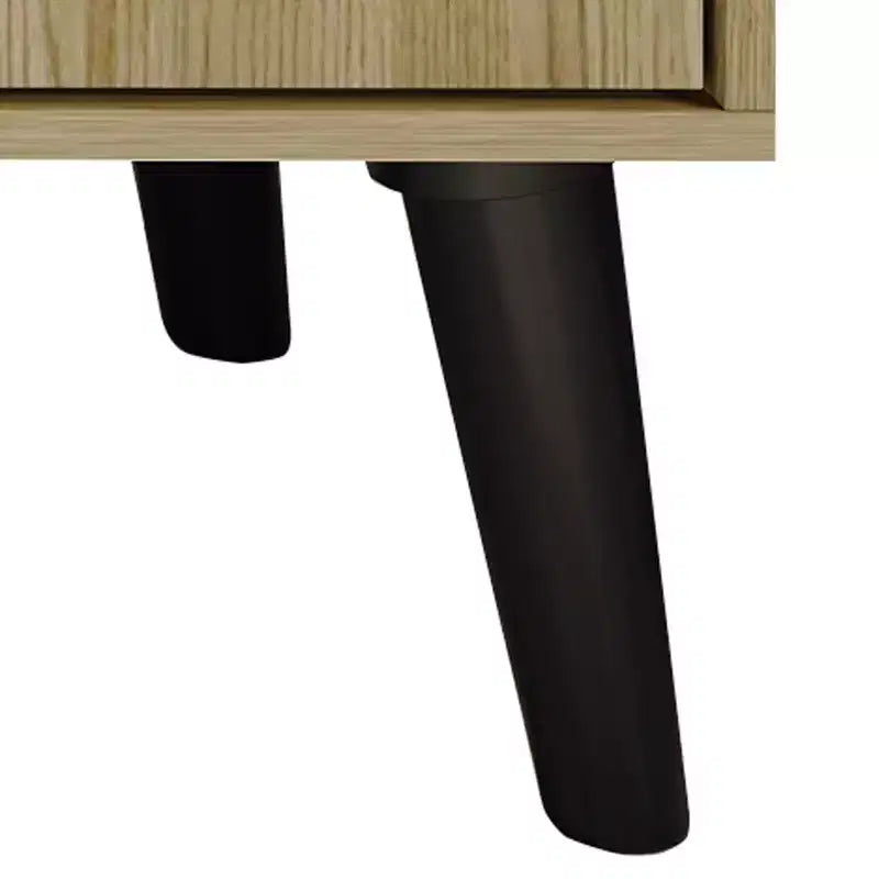Mueble para TV de 60" con almacenamiento de gabinete y estantes abiertos, marrón / gris / roble claro